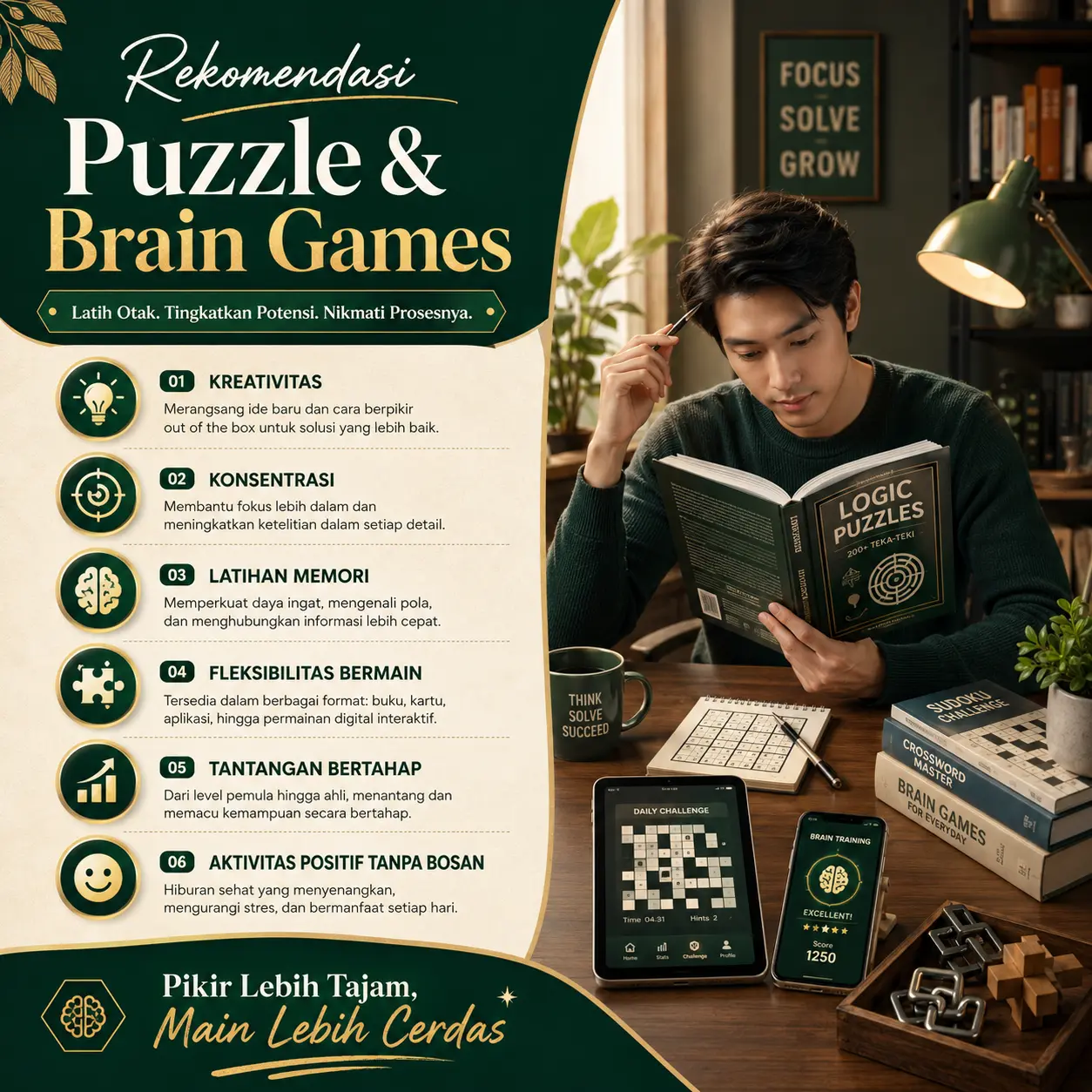 Rekomendasi Puzzle & Brain Games Berdasarkan Kemampuan Otak